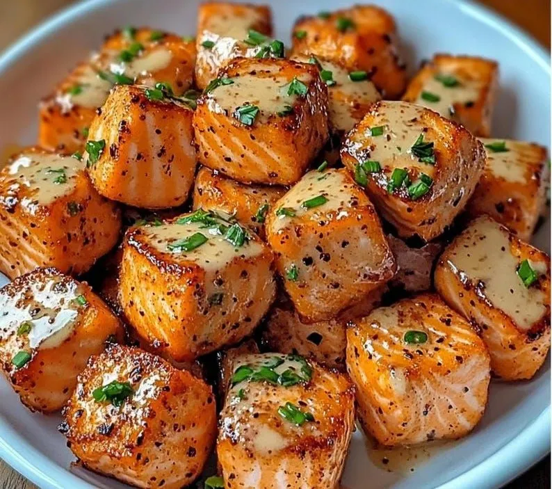 Homemade Crispy Bang Bang Salmon Bites with Sweet and Spicy Coating - tertiary view