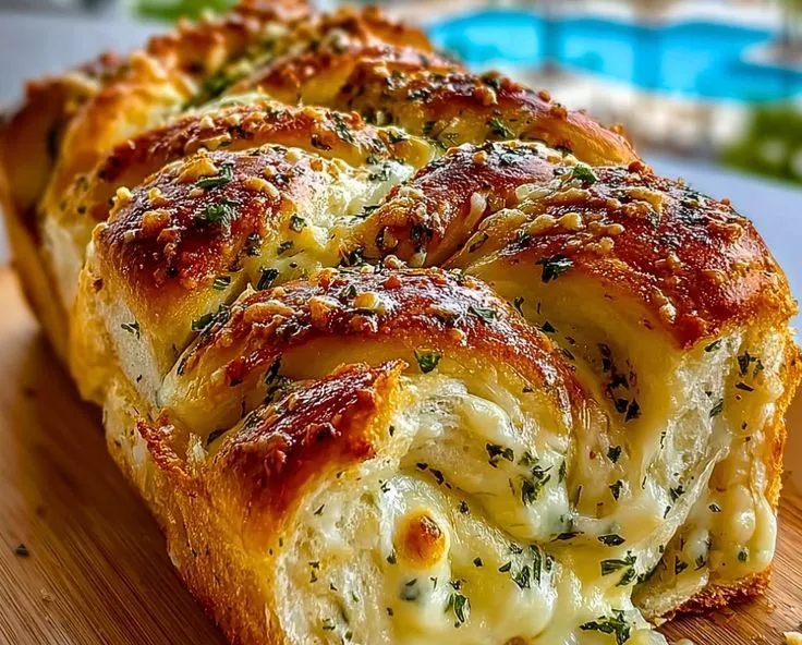 Ultimate Swirled Garlic Herb And Cheese Bread with Buttery Golden Crust - tertiary view