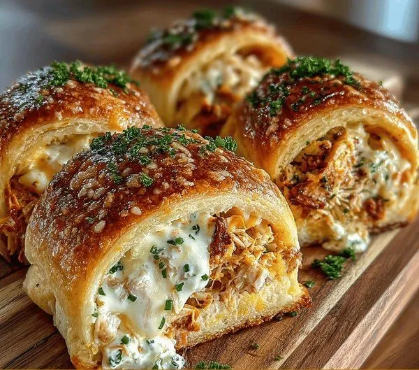 Creamy Garlic Herb Chicken Crescent Rolls with Savory Filling and Golden Pastry - tertiary view