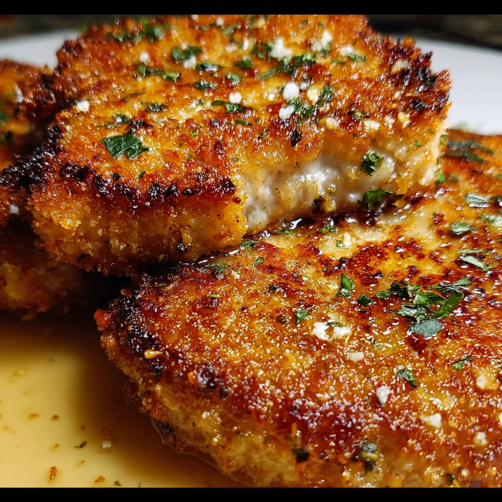 Ultimate Crispy Baked Parmesan Pork Chops with Herbs and Garlic - tertiary view