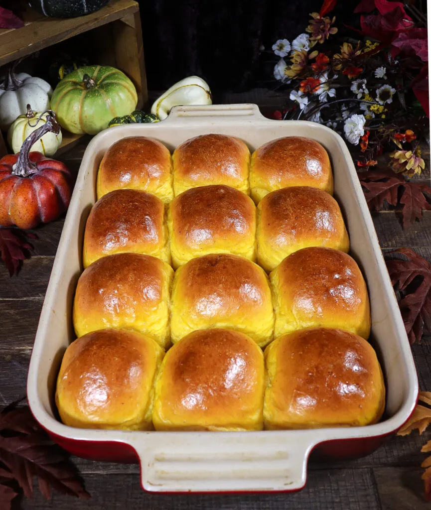 Soft Fluffy Pumpkin Rolls with Cinnamon Spice Butter and Warm Fall Flavors