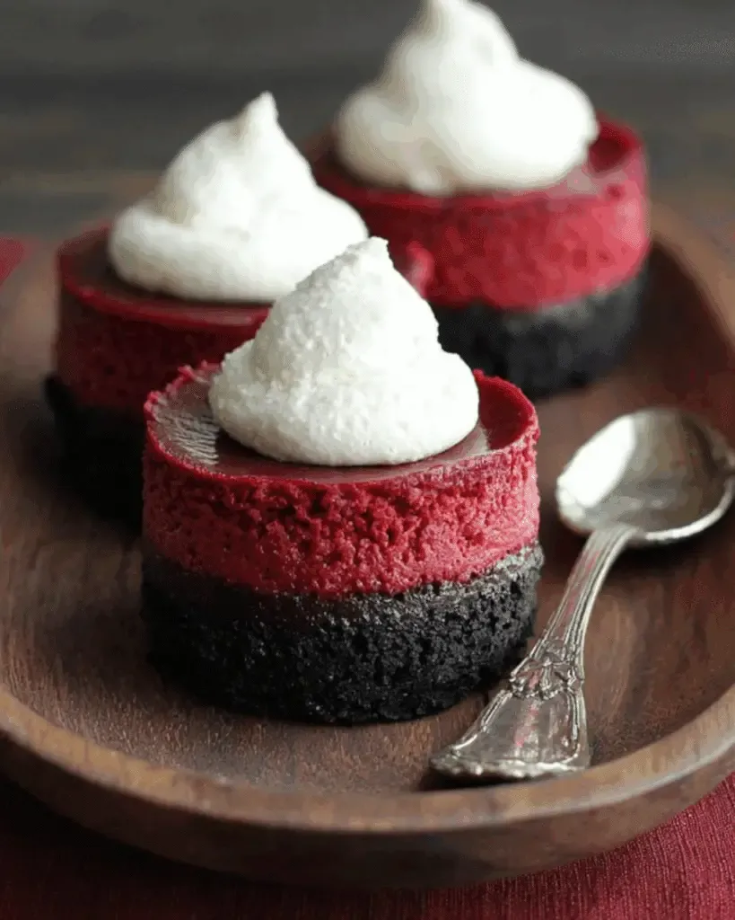 Ultimate Mini Red Velvet Cheesecakes with Cream Cheese Frosting and Oreo Crust - tertiary view
