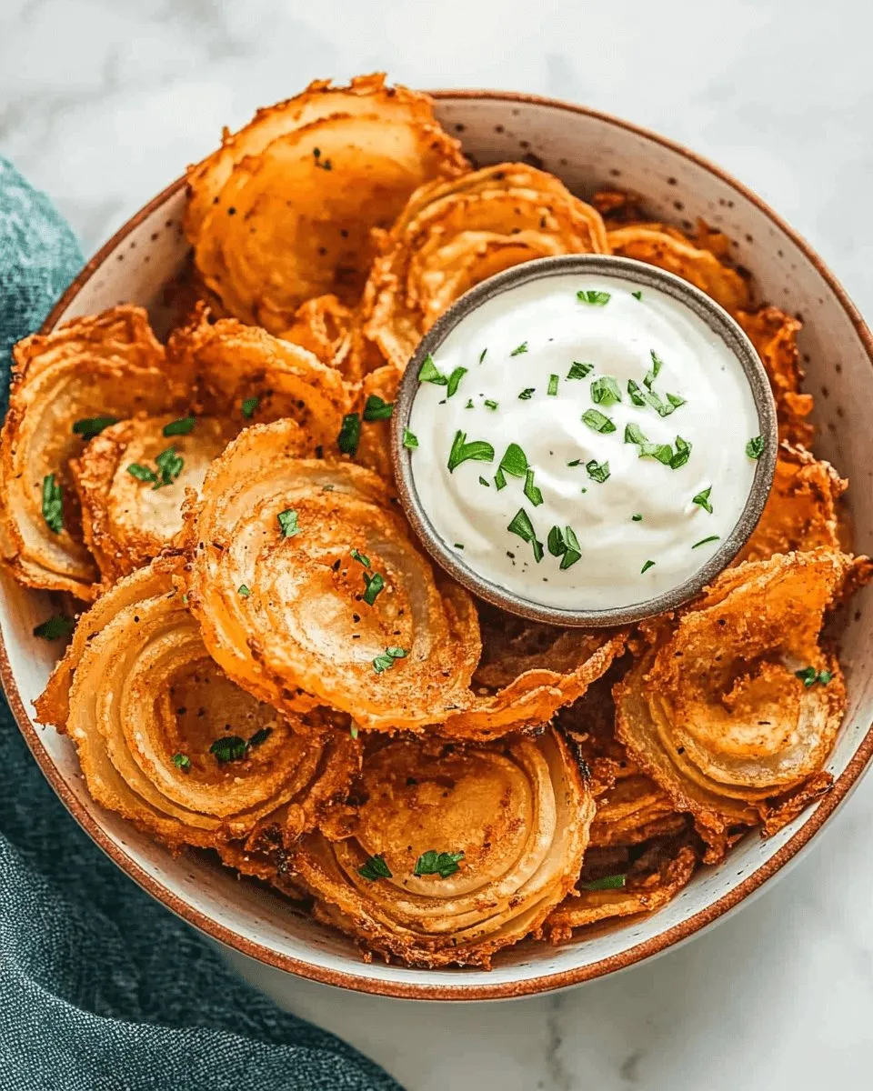 Crispy Fried Onion Rings with Ranch Dipping Sauce - Restaurant-Style Appetizer Perfection - tertiary view
