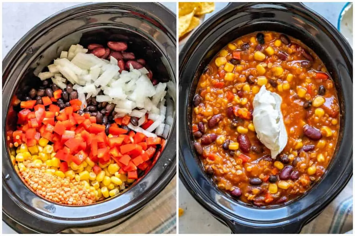 Creamy Vegetarian Tortilla Soup with Black Beans, Corn, and Crispy Tortilla Strips - tertiary view
