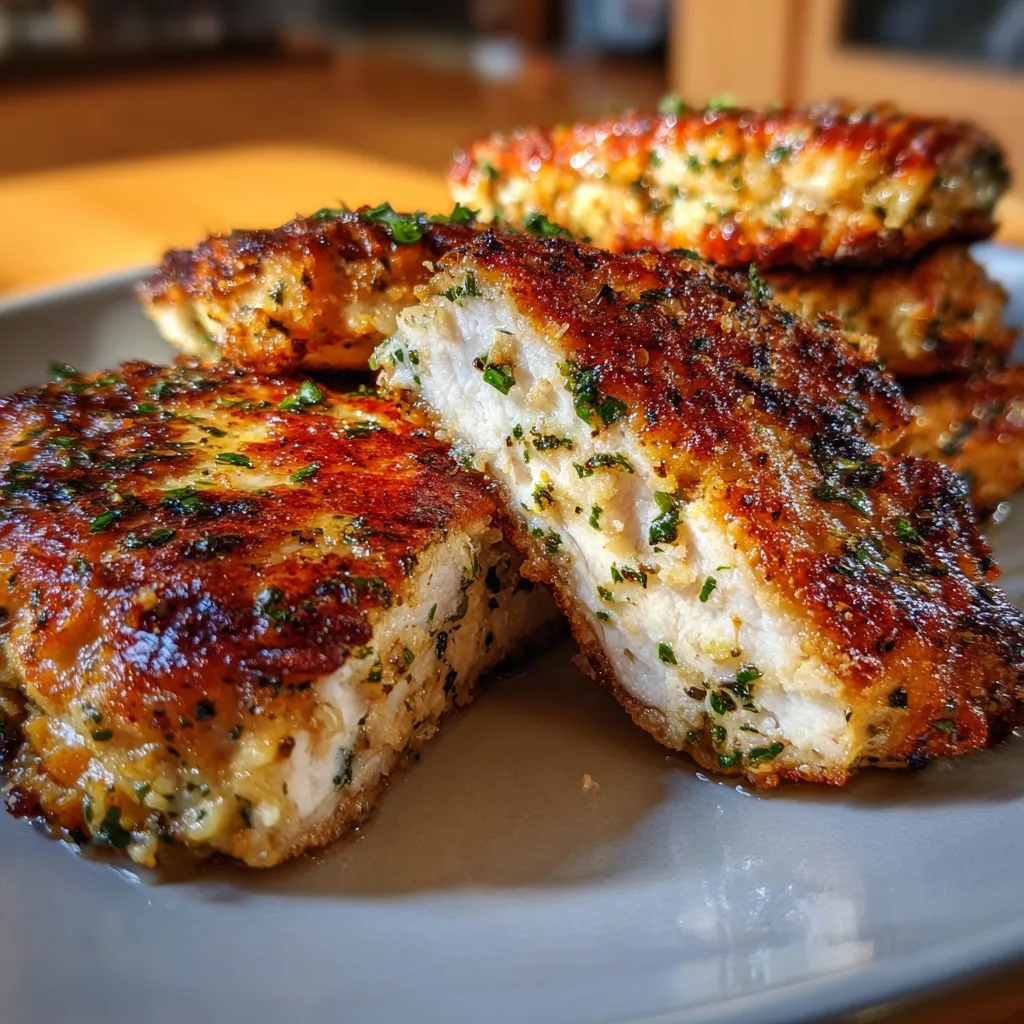 Ultimate Crispy Baked Parmesan Pork Chops with Herbs and Garlic - secondary view