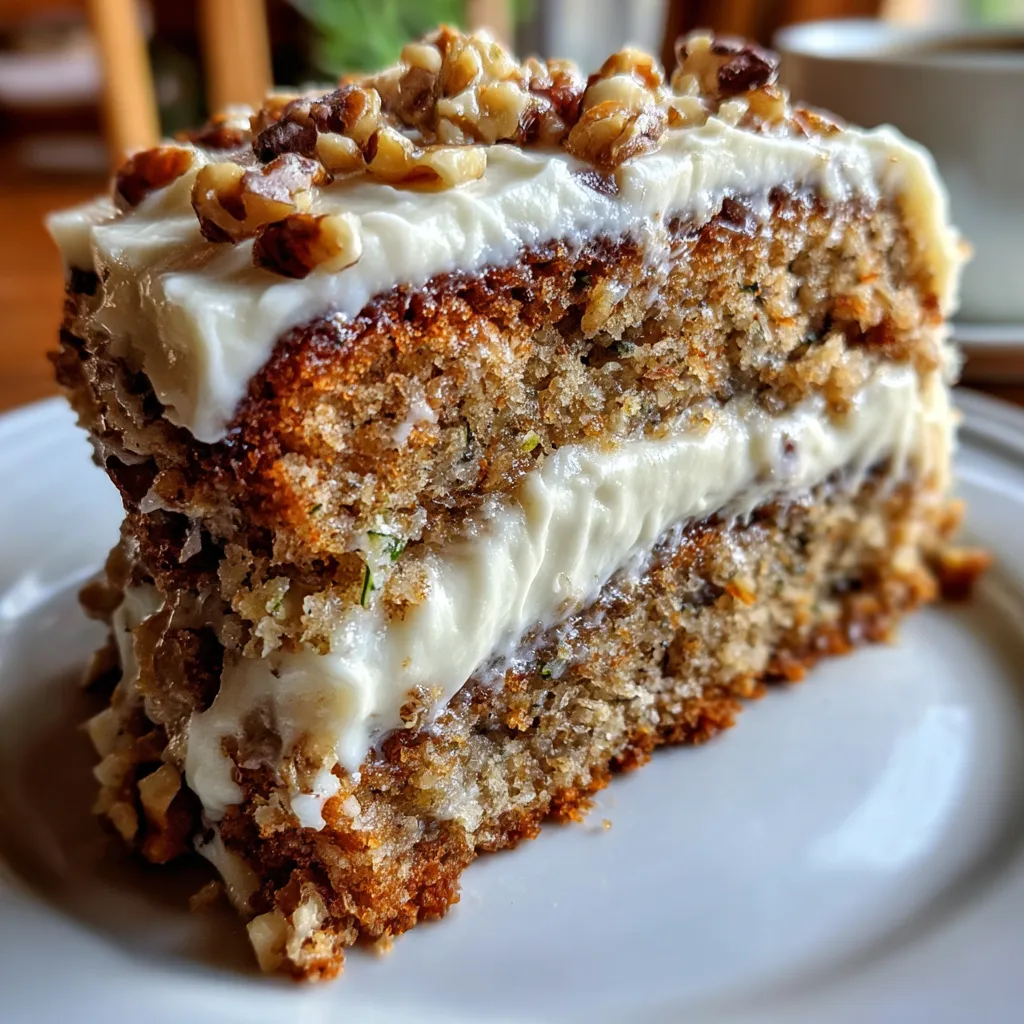 Moist Cinnamon Zucchini Cake with Tangy Cream Cheese Frosting and Warm Spices - tertiary view