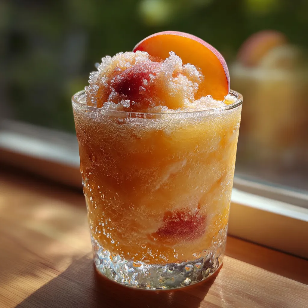 Ultimate Refreshing Homemade Peach Slurpee with Fresh Summer Fruit - tertiary view