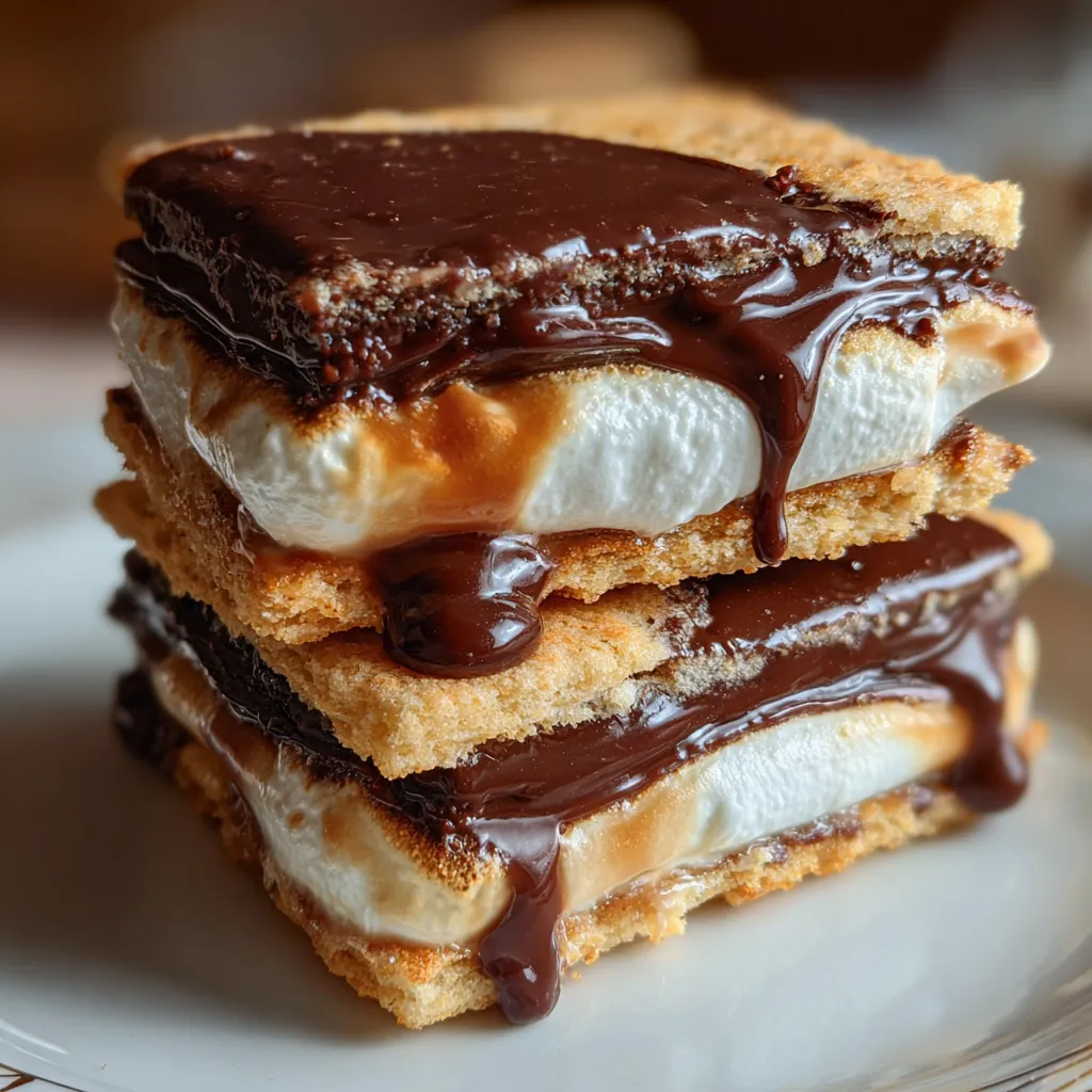 Ultimate Frozen S'mores Ice Cream Sandwich with Graham Crackers and Chocolate - tertiary view