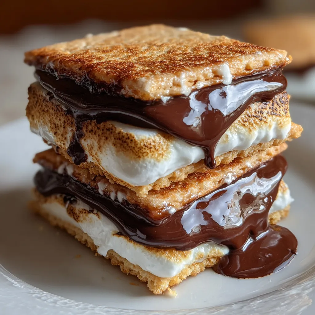 Ultimate Frozen S'mores Ice Cream Sandwich with Graham Crackers and Chocolate - main view