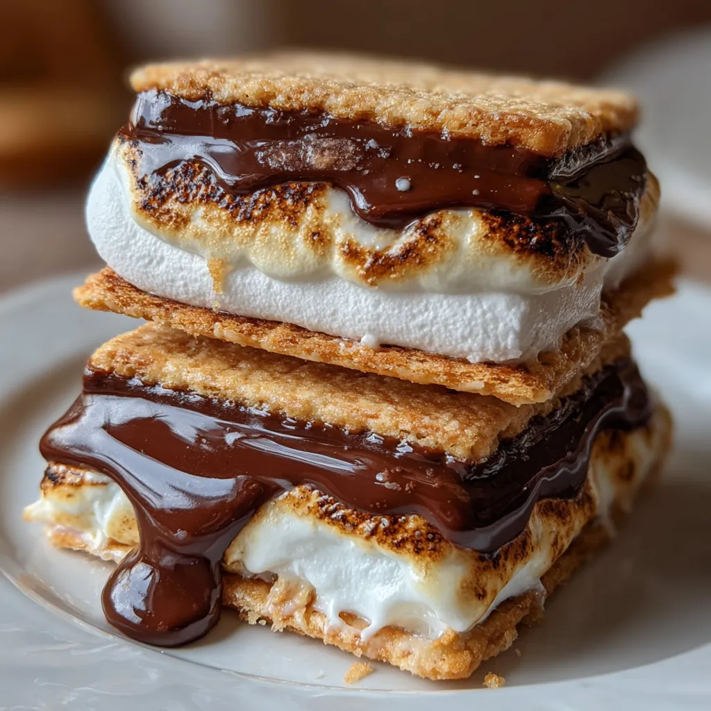 Ultimate Frozen S'mores Ice Cream Sandwich with Graham Crackers and Chocolate - secondary view