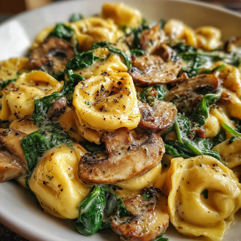 Creamy Tortellini with Spinach and Mushrooms - Restaurant-Quality Italian Comfort Pasta