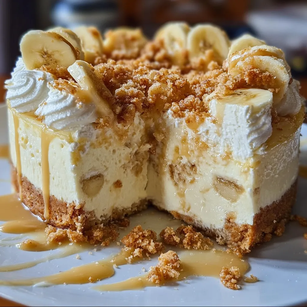 Ultimate Banana Pudding Crunch Cheesecake with Vanilla Wafer Crust and Whipped Topping - secondary view