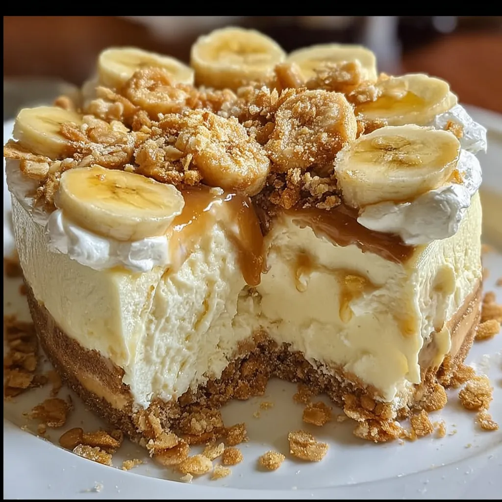 Ultimate Banana Pudding Crunch Cheesecake with Vanilla Wafer Crust and Whipped Topping - tertiary view