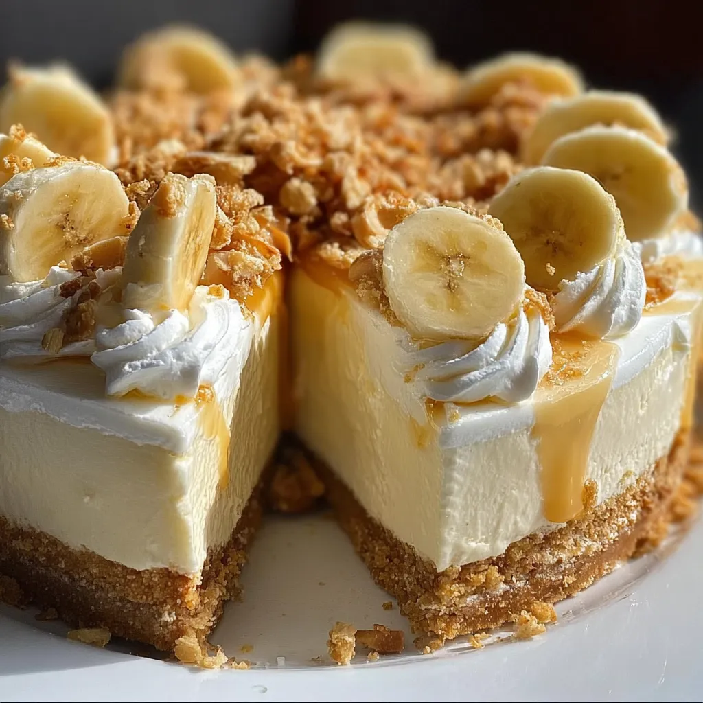 Ultimate Banana Pudding Crunch Cheesecake with Vanilla Wafer Crust and Whipped Topping - main view