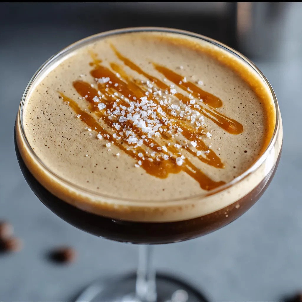 Luxurious Salted Caramel Espresso Martini with Premium Vodka and Coffee Liqueur