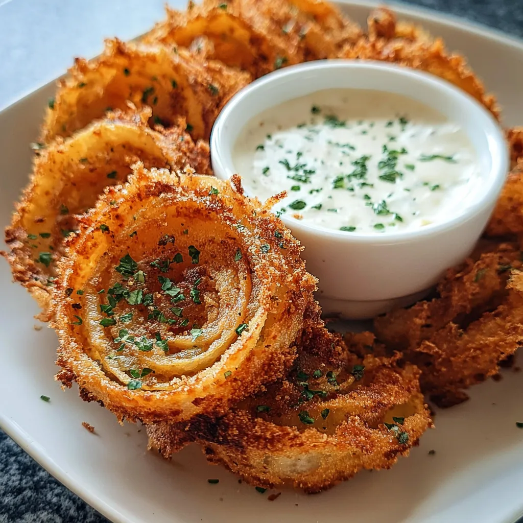Crispy Fried Onion Rings with Ranch Dipping Sauce - Restaurant-Style Appetizer Perfection