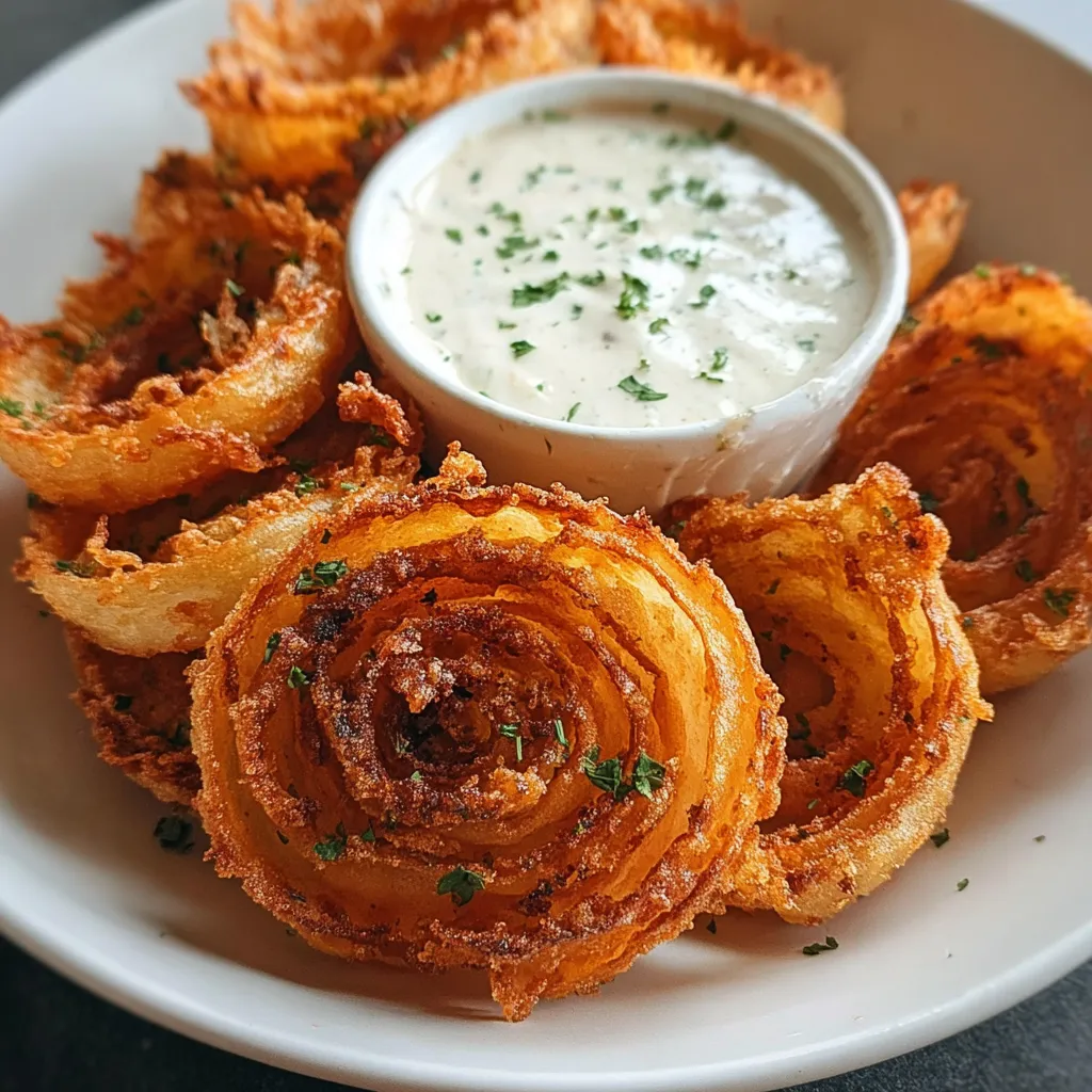 Crispy Fried Onion Rings with Ranch Dipping Sauce - Restaurant-Style Appetizer Perfection - secondary view