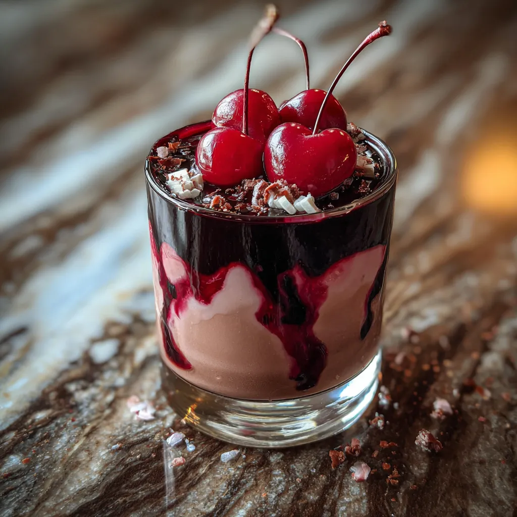 Elegant Cherry Rose Mudslide with Dark Chocolate and Vanilla Cream - secondary view