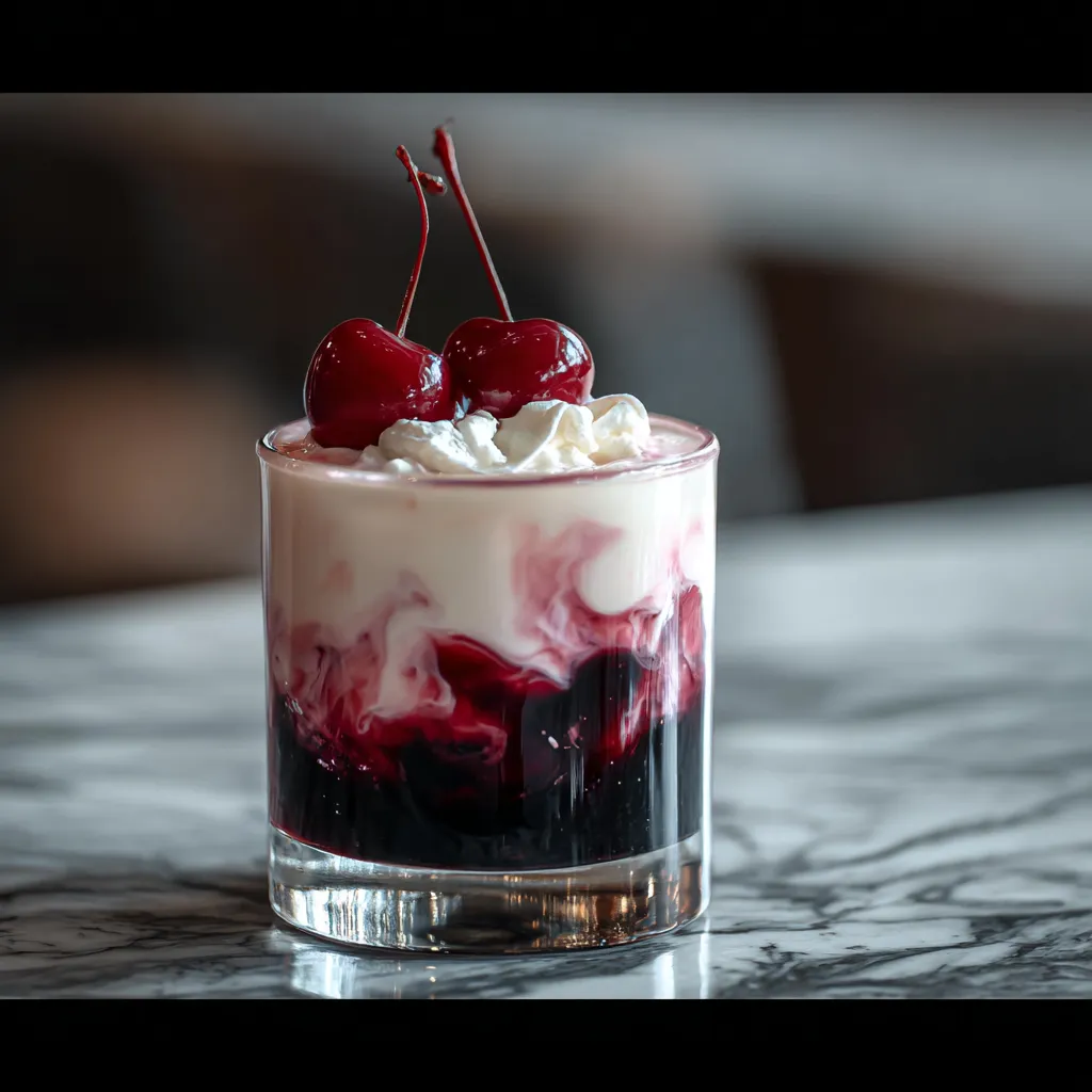 Elegant Cherry Rose Mudslide with Dark Chocolate and Vanilla Cream - tertiary view