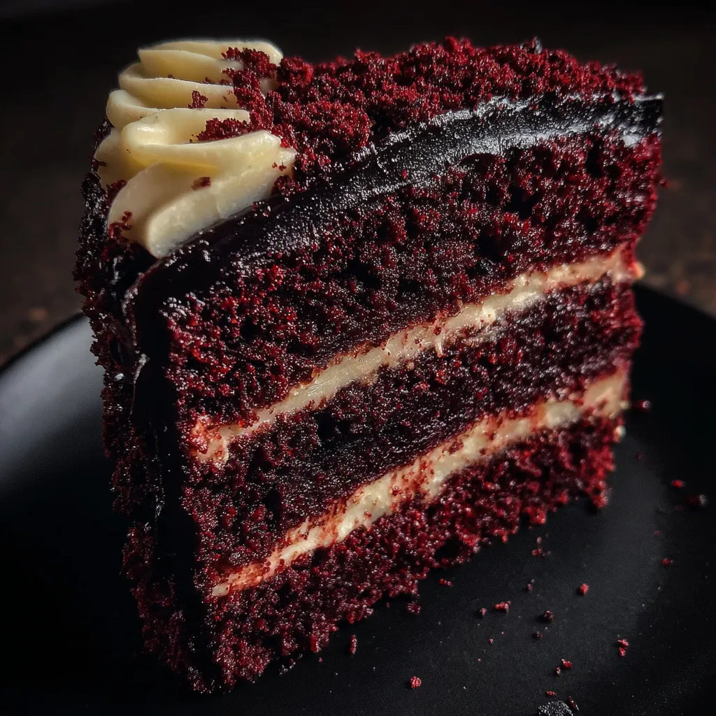 Ultimate Black Velvet Cake with Rich Chocolate Ganache and Dark Cocoa Layers - tertiary view