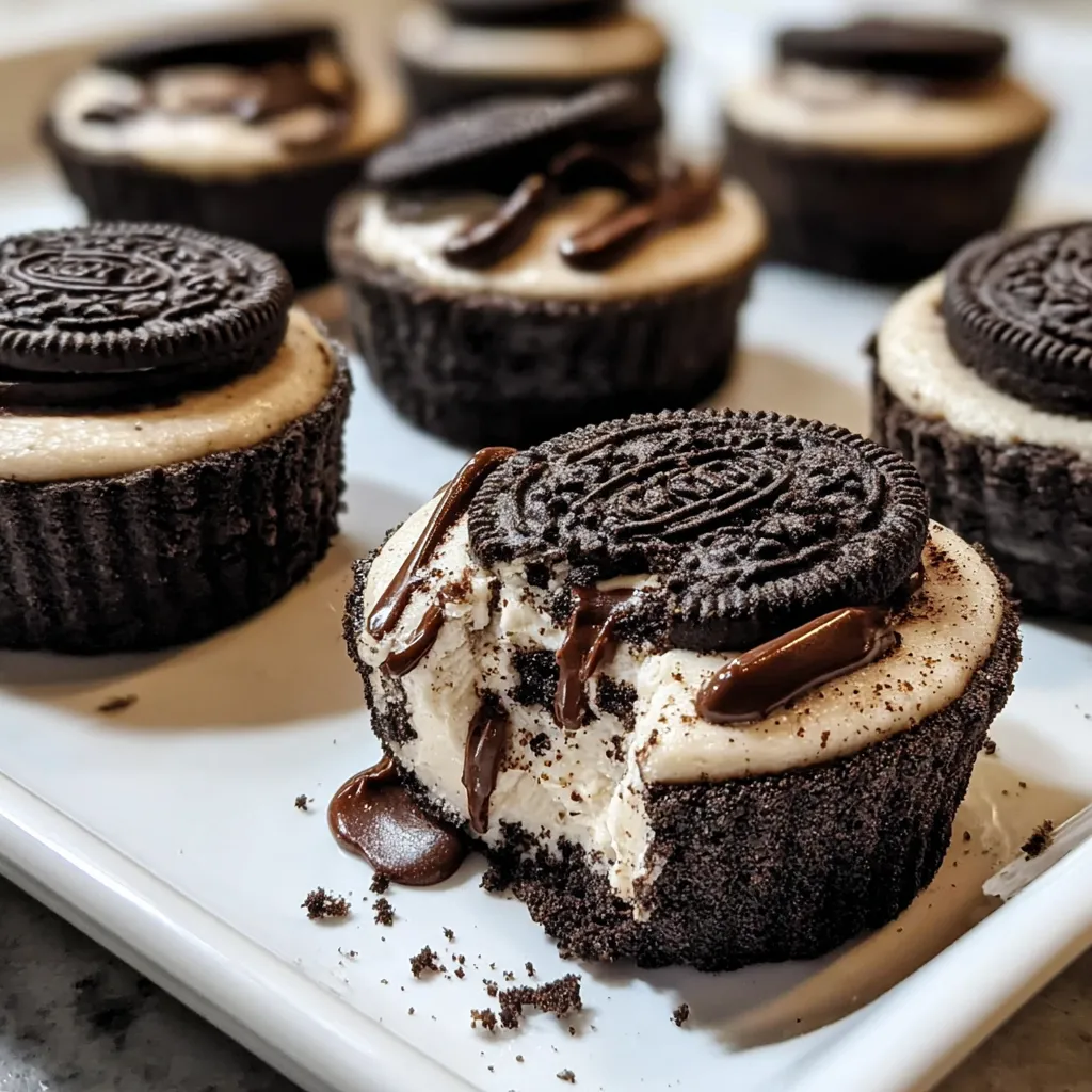 Decadent Oreo Cheesecake Cookie Cups with Creamy Filling and Chocolate - tertiary view