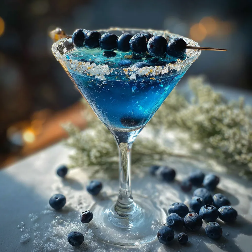 Ultimate Frostbite Blueberry Martini: Elegant Icy Cocktail with Fresh Berry Flavors - tertiary view