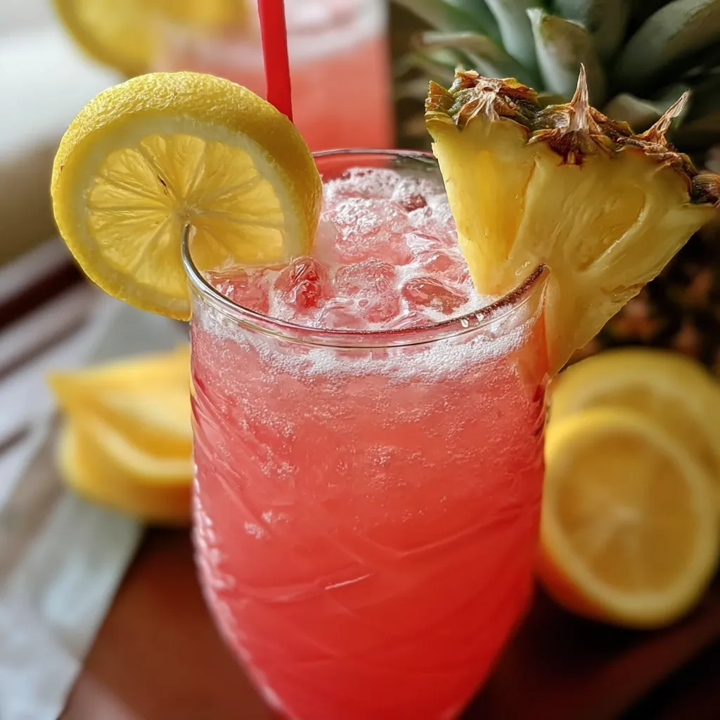 Tropical Pineapple Pink Lemonade: Ultimate Refreshing Summer Paradise Drink Recipe - tertiary view