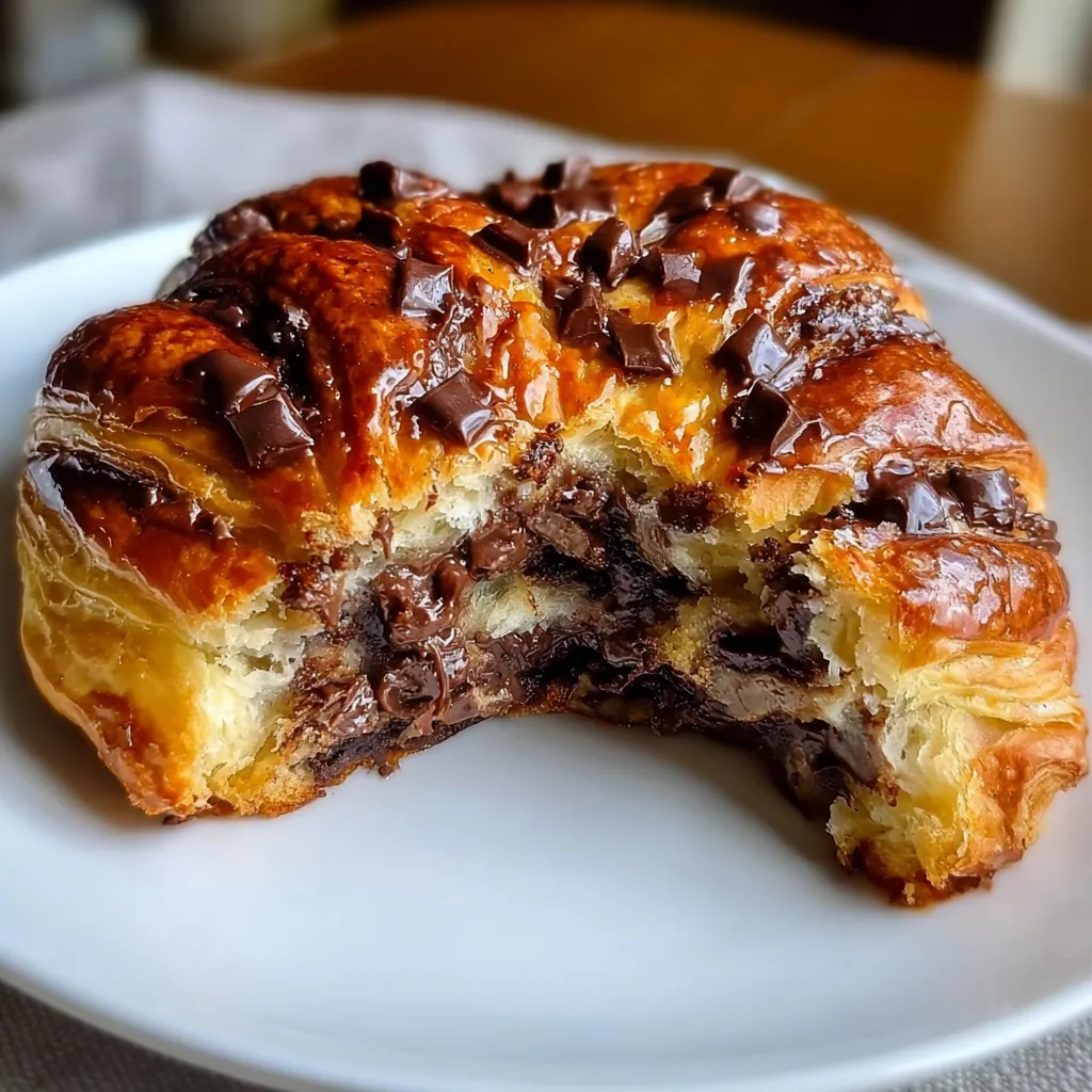 Ultimate Chocolate Croissant Breakfast Bake with Rich Custard and Golden Crispy Top - tertiary view