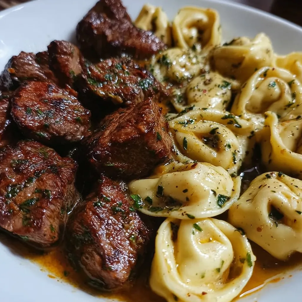 Buttery Steak Tortellini with Garlic Herb Sauce and Parmesan - secondary view