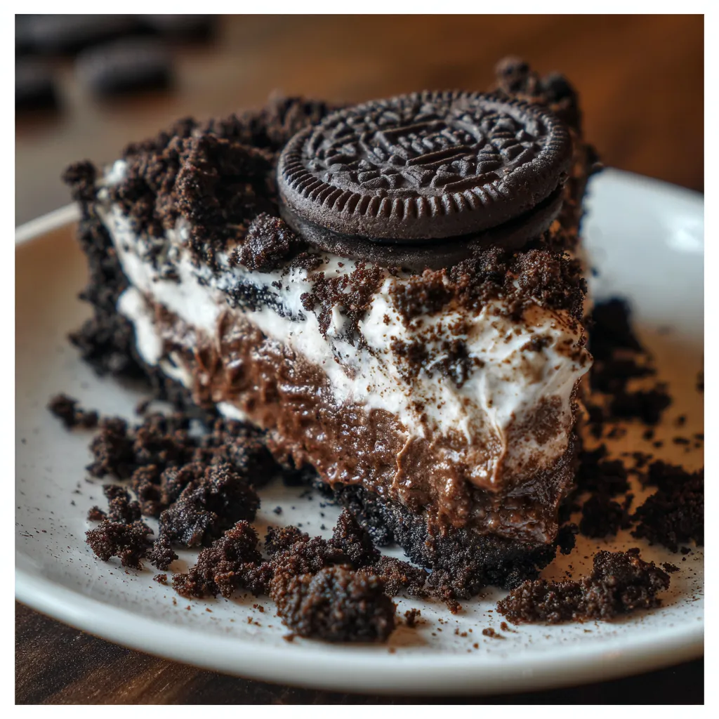 Ultimate Oreo Dirt Pie with Chocolate Pudding and Whipped Cream Layers - tertiary view