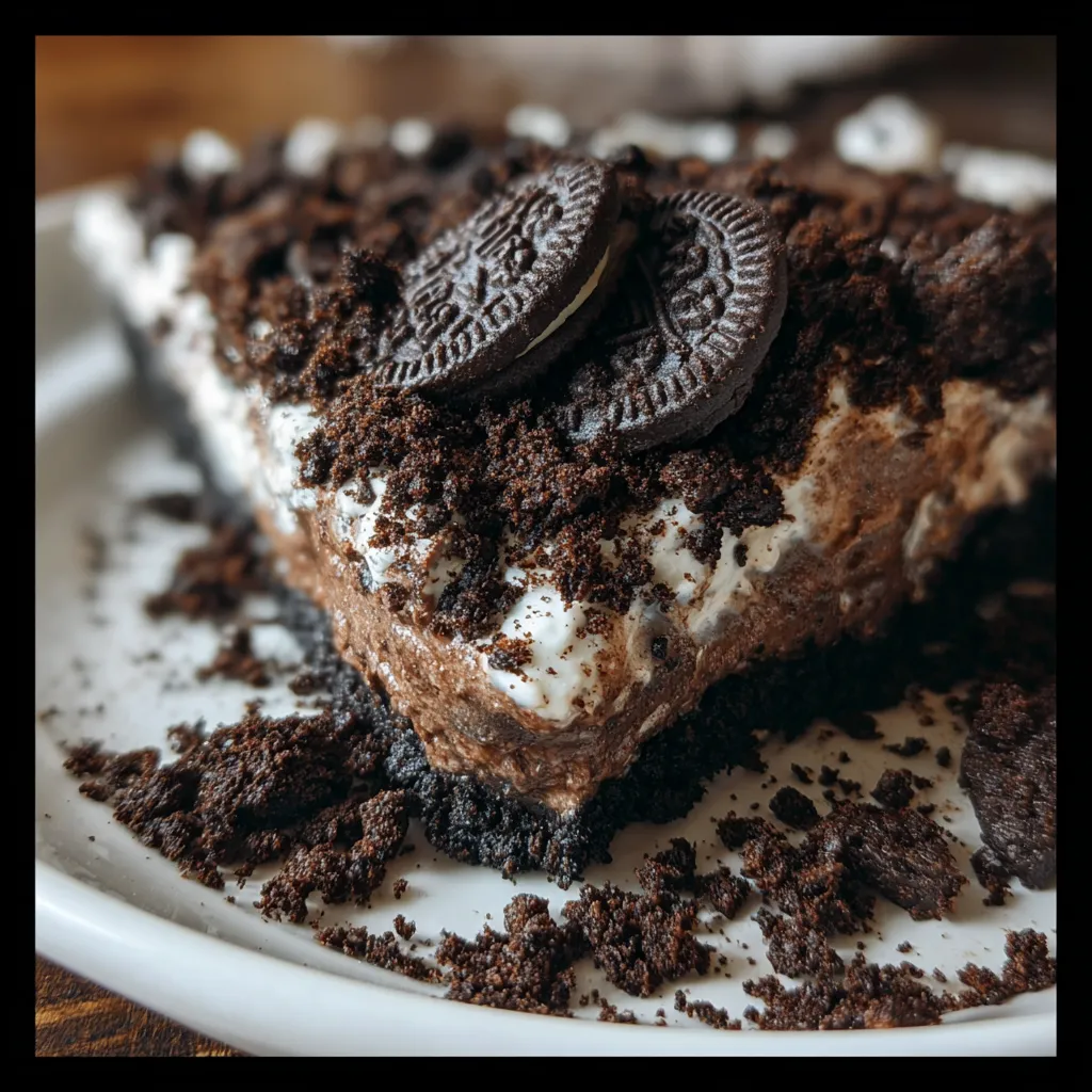 Ultimate Oreo Dirt Pie with Chocolate Pudding and Whipped Cream Layers - main view