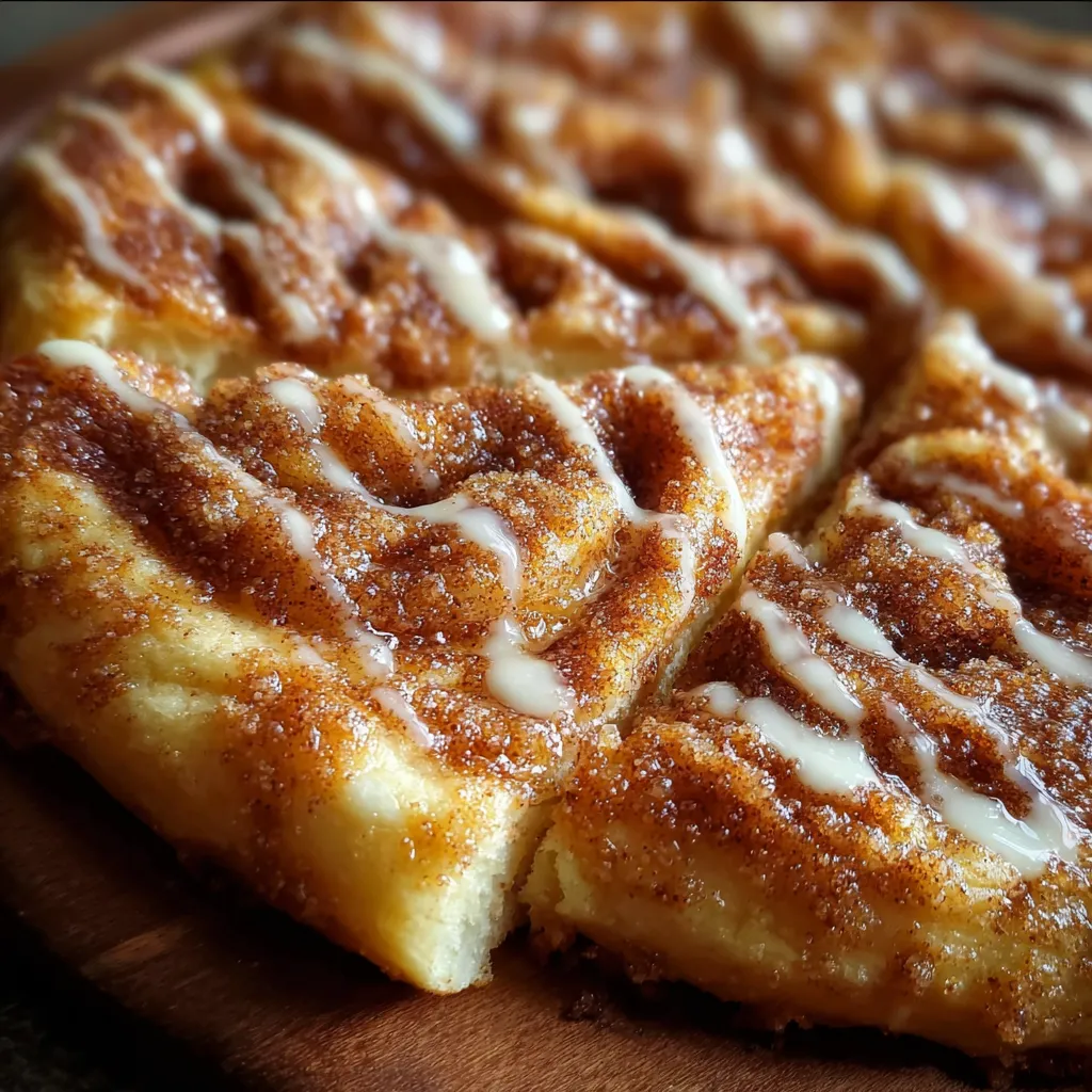The Best Cinnamon Sugar Pizza Made with Buttery Crescent Rolls - main view