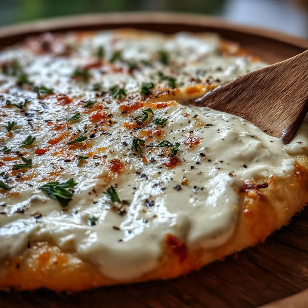 Ultimate Creamy Garlic Pizza Sauce with Fresh Herbs and Parmesan - main view
