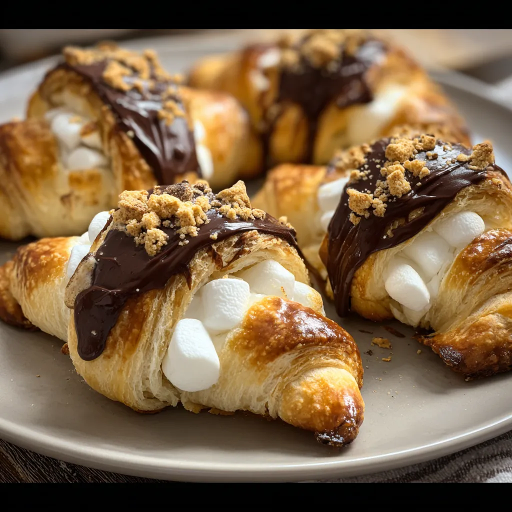S'mores Crescent Rolls: Gooey Chocolate Marshmallow Graham Cracker Pastry Perfection - main view