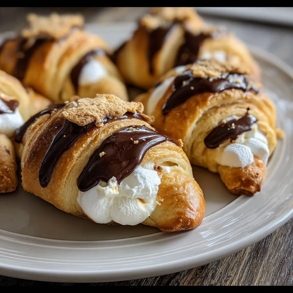 S'mores Crescent Rolls: Gooey Chocolate Marshmallow Graham Cracker Pastry Perfection - secondary view