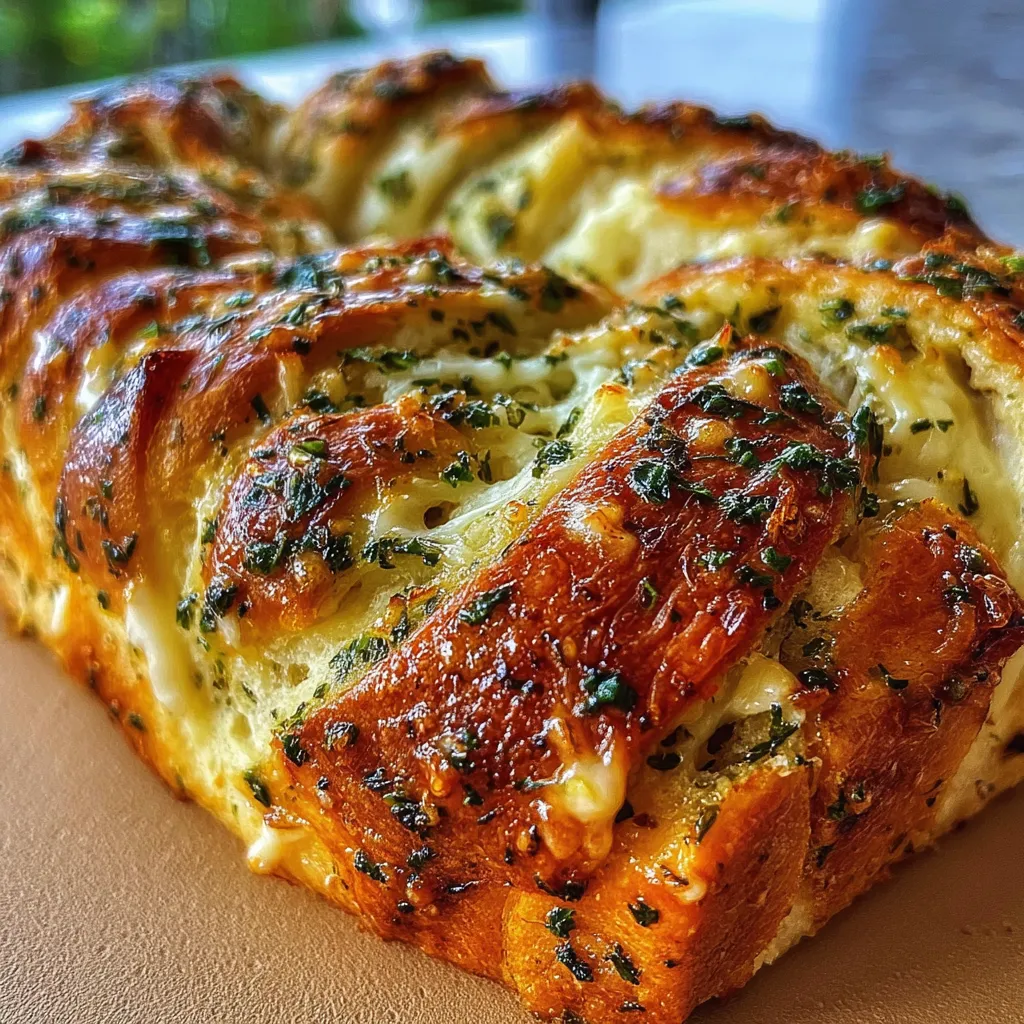 Ultimate Swirled Garlic Herb And Cheese Bread with Buttery Golden Crust
