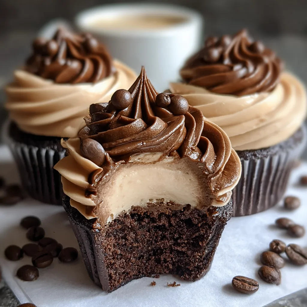 Chocolate Coffee Cream Cupcakes - Decadent Mocha-Inspired Treats with Espresso Buttercream - secondary view