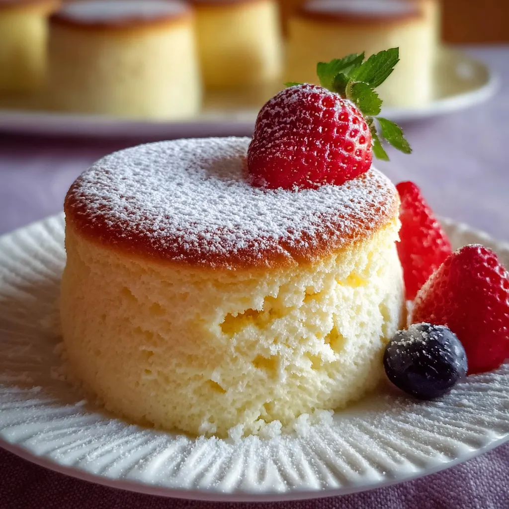 Fluffy Japanese Cotton Cheesecake Cupcakes - Light, Jiggly Cloud-Like Dessert Perfection - tertiary view