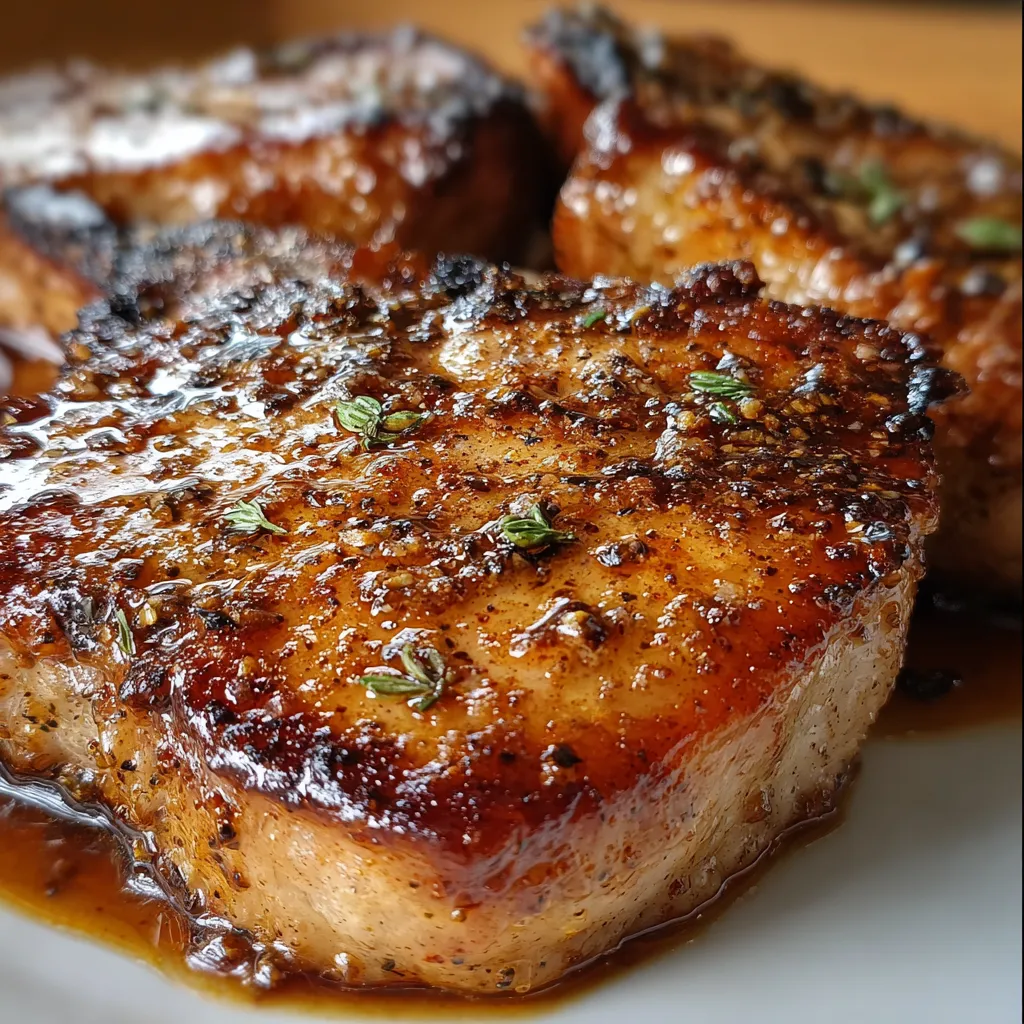 Sweet and Savory Brown Sugar Glazed Baked Pork Chops with Caramelized Onions - secondary view