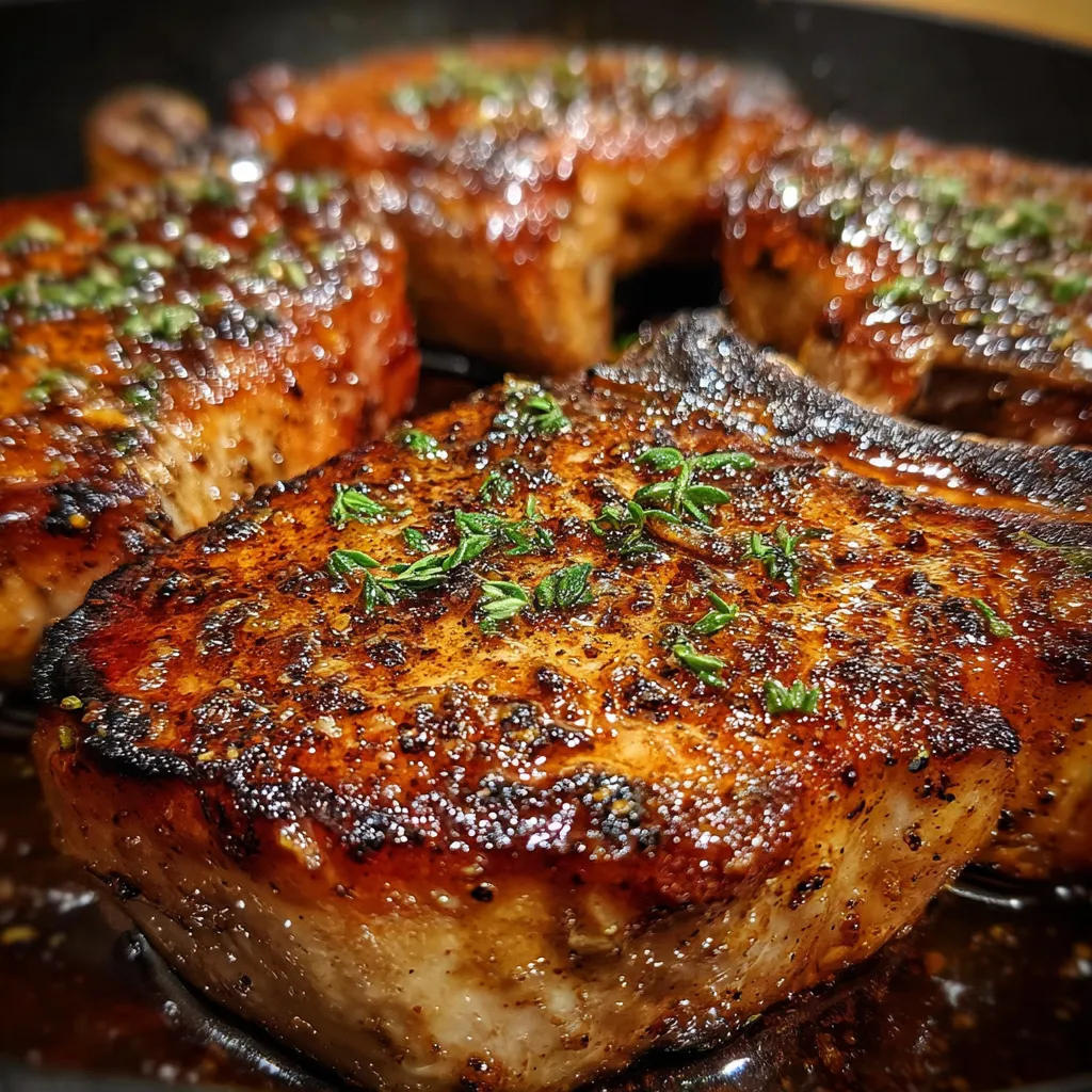 Sweet and Savory Brown Sugar Glazed Baked Pork Chops with Caramelized Onions - tertiary view