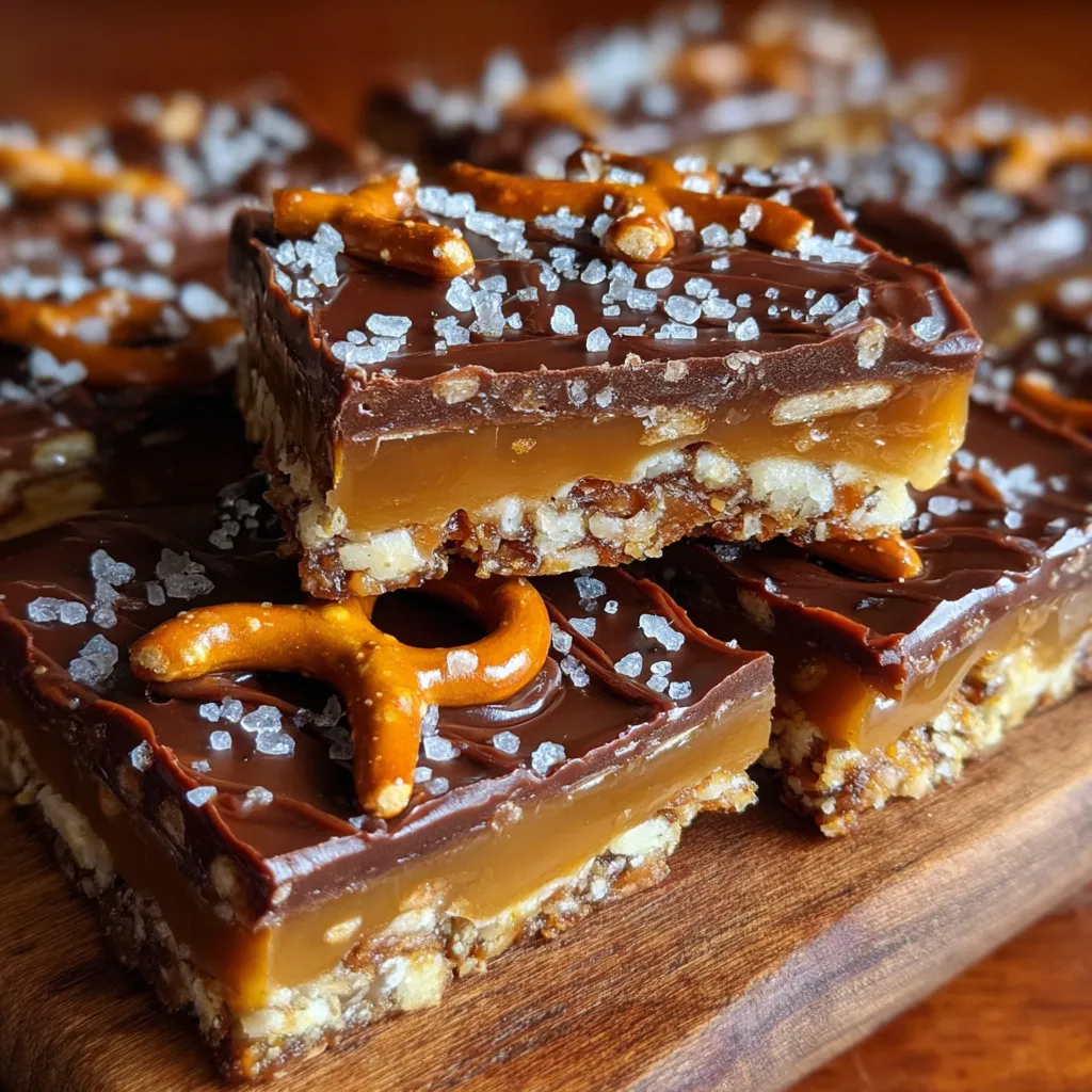Ultimate Caramel Pretzel Crack Bars with Sea Salt Finish - main view