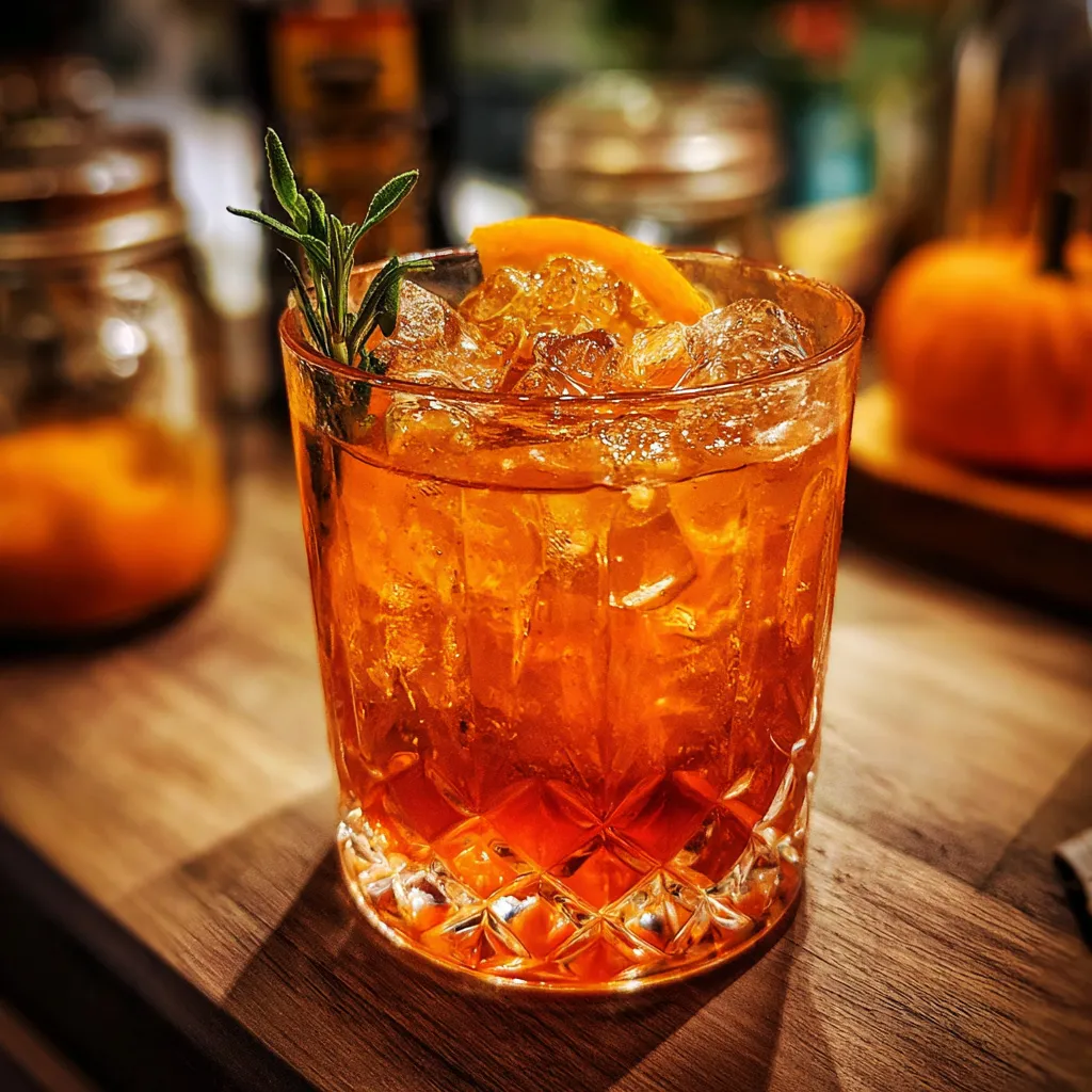 Ultimate Drunk Pumpkin Cocktail with Spiced Rum and Pumpkin Puree - secondary view