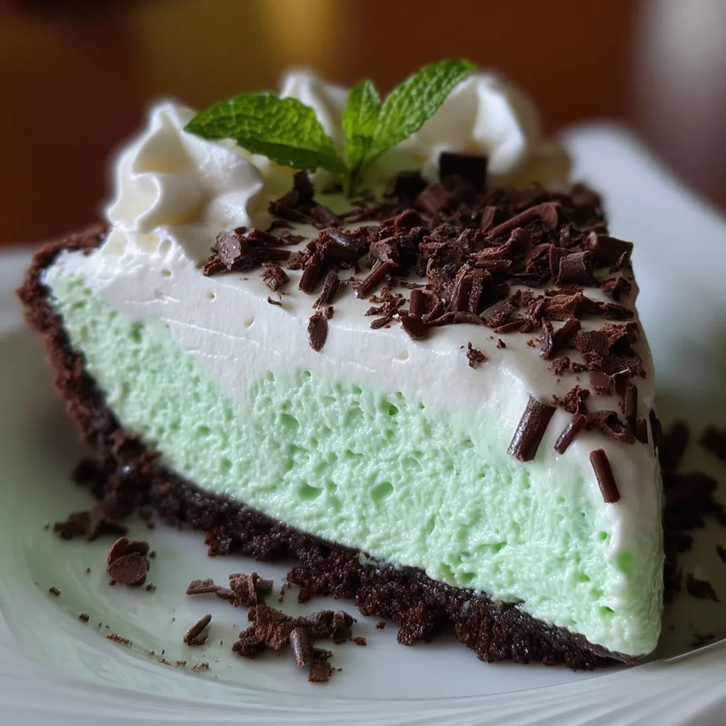 Ultimate No Bake Mint Cheesecake with Chocolate Cookie Crust and Fresh Mint - secondary view
