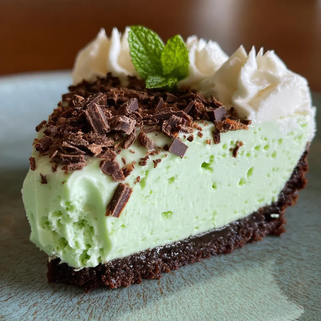 Ultimate No Bake Mint Cheesecake with Chocolate Cookie Crust and Fresh Mint - tertiary view