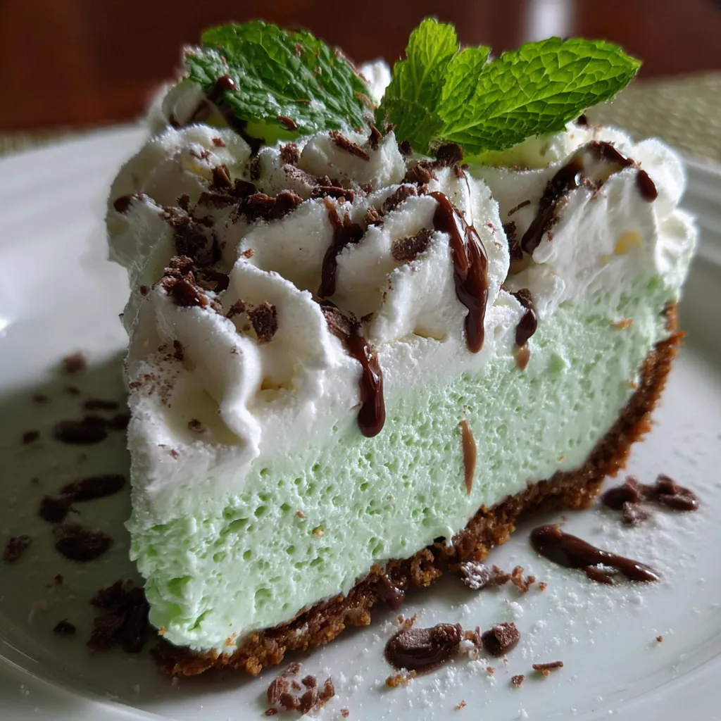 Ultimate No Bake Mint Cheesecake with Chocolate Cookie Crust and Fresh Mint - main view