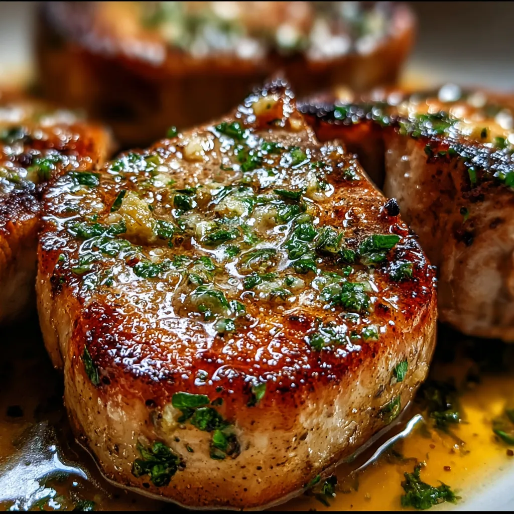 Ultimate Garlic Butter Pan Seared Pork Chops with Herbs - main view