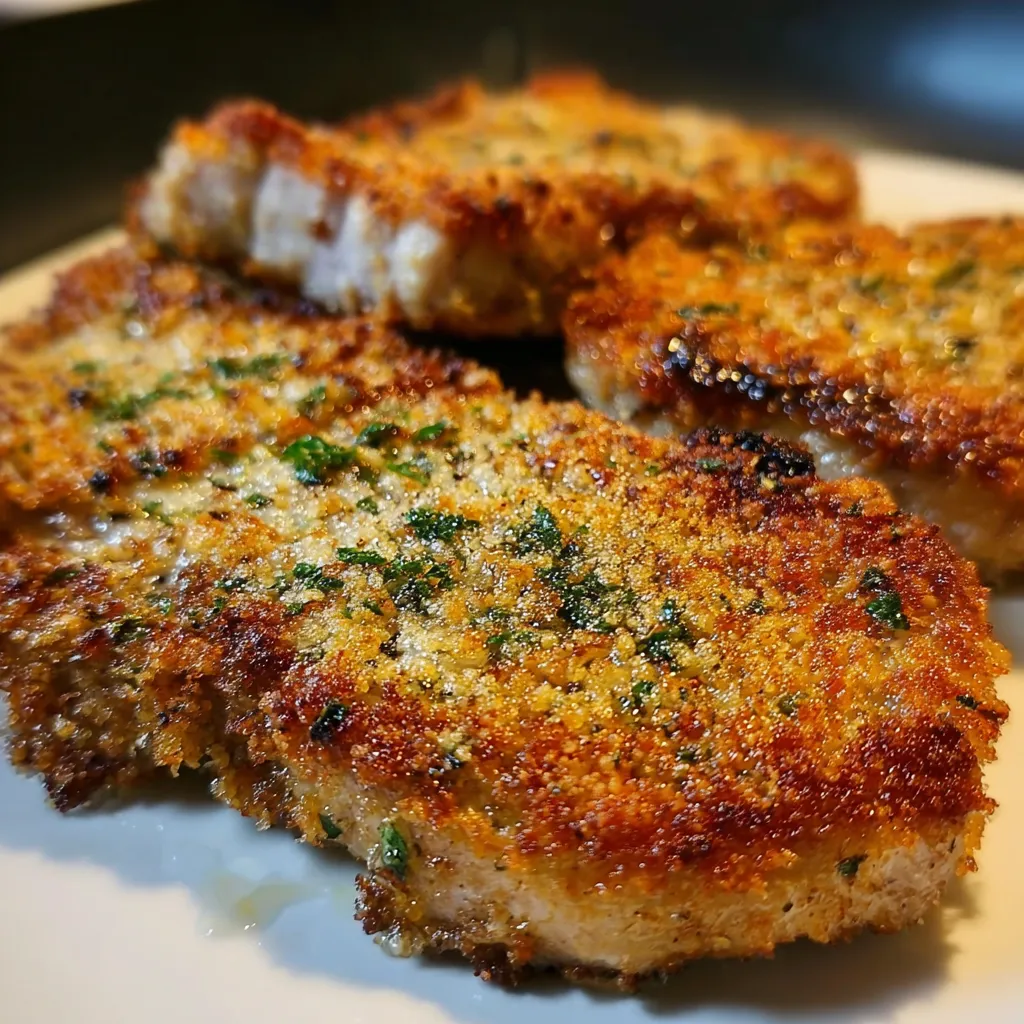 Crispy Parmesan Crusted Pork Chops with Golden Herb Coating - secondary view