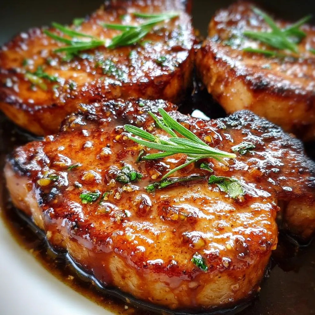 Succulent Honey Garlic Glazed Pork Chops with Caramelized Sweet Sauce - tertiary view