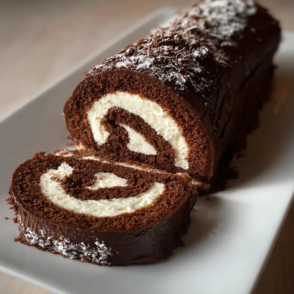 Decadent Chocolate Cake Roll with Silky Cream Filling - A Showstopping Dessert Made Simple - tertiary view
