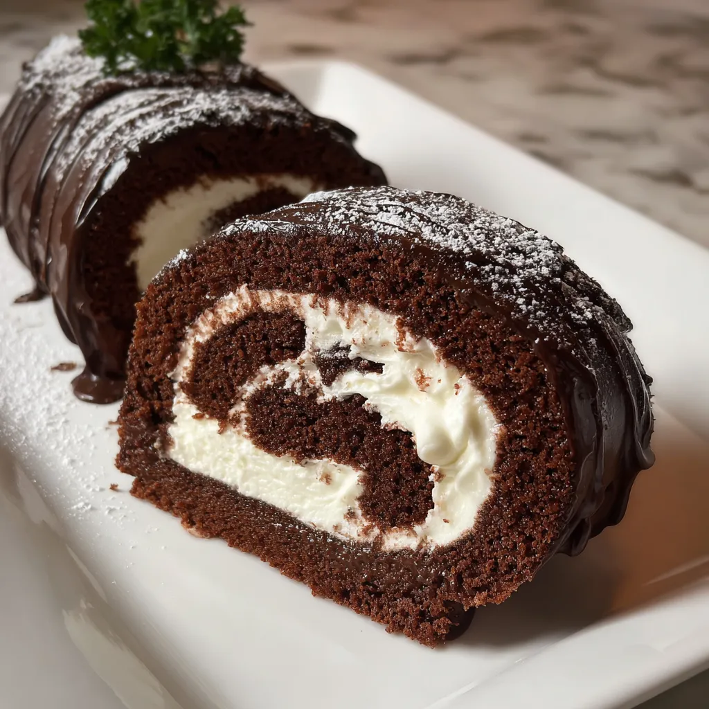 Decadent Chocolate Cake Roll with Silky Cream Filling - A Showstopping Dessert Made Simple - secondary view